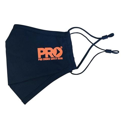 Pro Choice  Reusable 3 Layer Face Mask With Adjustable Ear Loops 100% Cotton X20 - RFM-BK